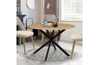 Table à manger Soline - Imitation bois et noir