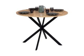 Table à manger Soline - Imitation bois et noir