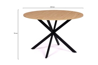 Table à manger Soline - Imitation bois et noir