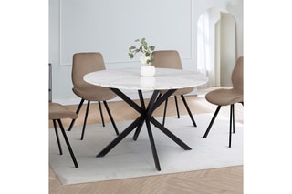 Table à manger Soline - Blanc et noir