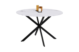 Table à manger Soline - Blanc et noir