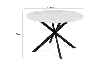 Table à manger Soline - Blanc et noir