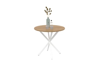 Table Soline - Imitation bois et blanc