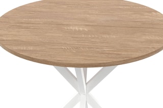 Table Soline - Imitation bois et blanc
