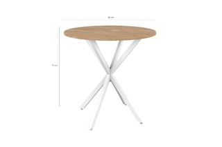 Table Soline - Imitation bois et blanc