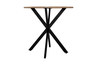 Table de repas ronde Soline - Imitation bois et noir
