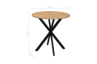 Table de repas ronde Soline - Imitation bois et noir