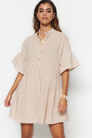 Vestido direito Bege