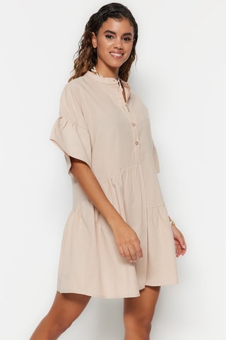 Vestido direito Bege