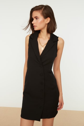 Vestido-camisa Preto