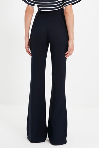 Pantalon taille haute - Bleu marine