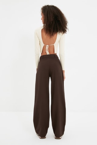 Pantalon droit Marron