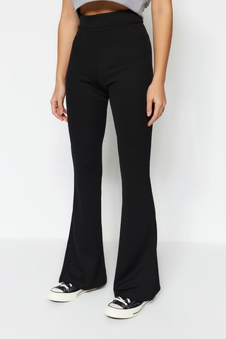 Pantalon flare taille haute Noir
