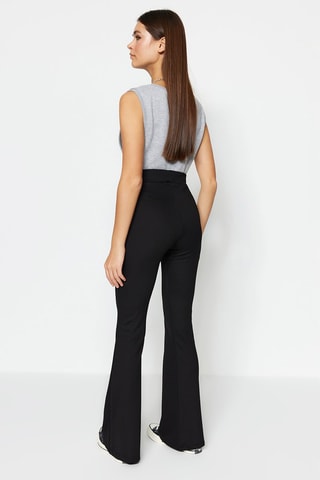Pantalon flare taille haute Noir