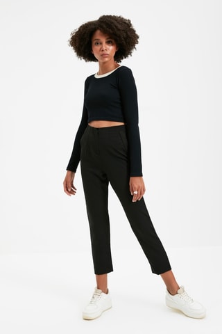 Pantalon slim 7/8 taille haute Noir