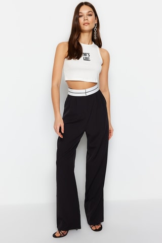 Calças bootcut cintura subida Preto