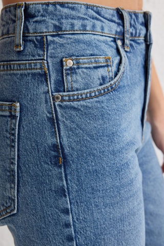 Jean droit taille haute - Bleu