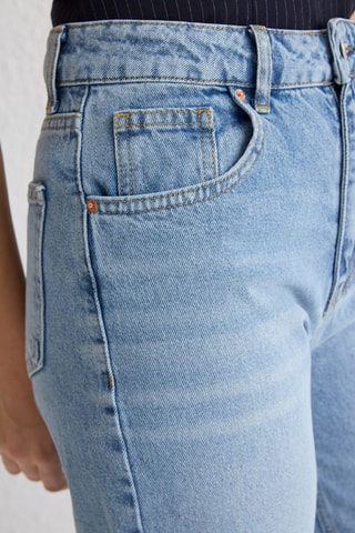 Calças de ganga wide legs cintura alta - Azul-claro