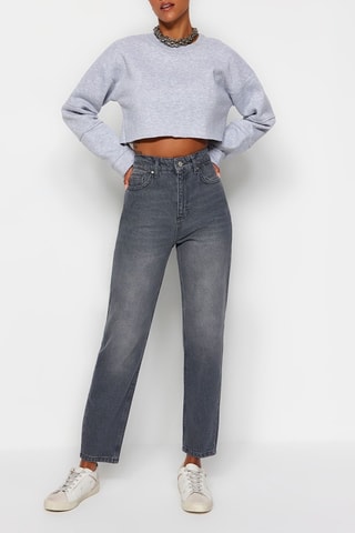 Jean mom - Gris