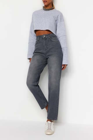 Jean mom - Gris