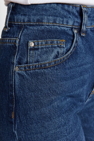 Calças de ganga wide legs cintura subida Azul-cobalto
