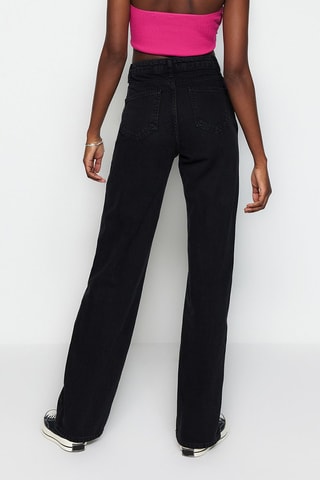 Jean wide legs taille haute Noir