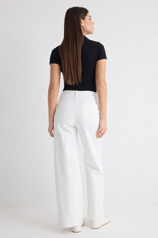Calças de ganga wide legs - Branco