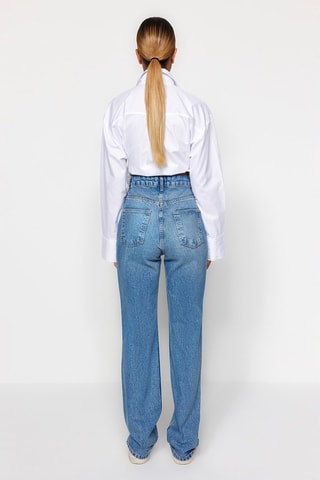 Jean wide legs taille haute Ciel