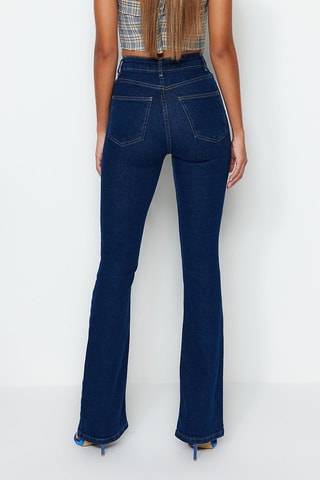 Jean flare taille haute Bleu marine
