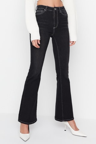 Jean flare taille haute Noir