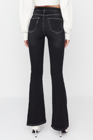 Jean flare taille haute Noir