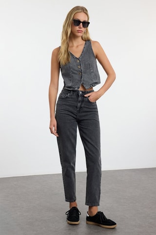 Jean mom - Gris