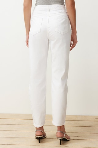 Jean mom 7/8 taille haute - Blanc