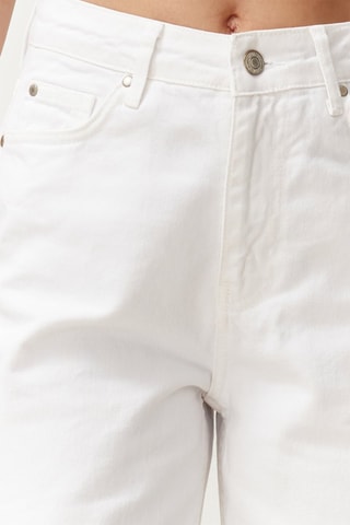 Jean mom 7/8 taille haute - Blanc