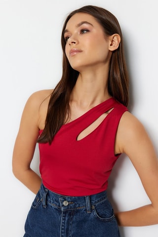 Top asymétrique - Rouge