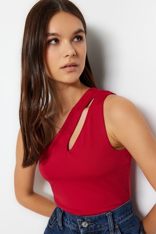 Top asymétrique - Rouge