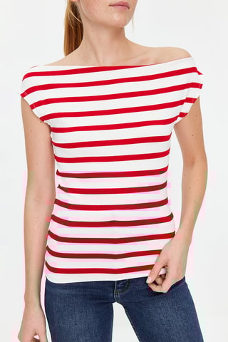 Top - Rouge et blanc