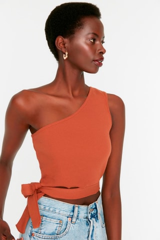 Top asymétrique Rouge brique