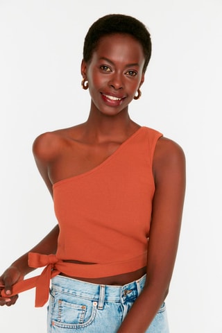 Top asymétrique Rouge brique