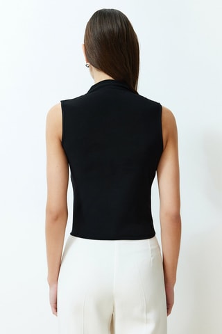 Top en velours - Noir