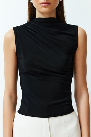 Top en velours - Noir