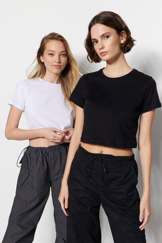 2 crop tops - Noir et blanc