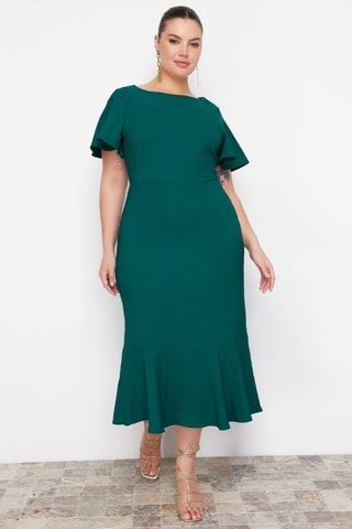 Vestido midi - Verde-escuro