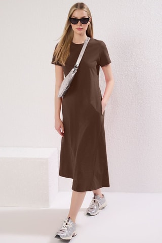 Vestido midi - Castanho