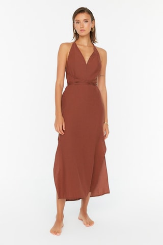 Vestido de praia Castanho