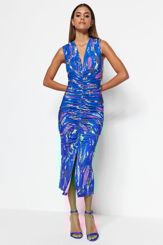 Vestido midi Azul-marinho