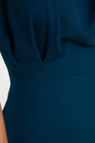 Vestido direito - Azul-petróleo 