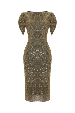 Vestido direito - Dourado