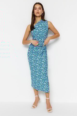 Robe asymétrique - Bleu