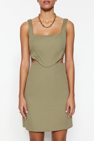 Vestido direito - Caqui